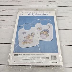 JCA Bubbles Stamped Cross Stitch Baby Bib Set